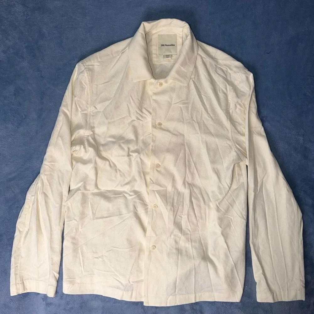Zara Nanushka cream linen shirt